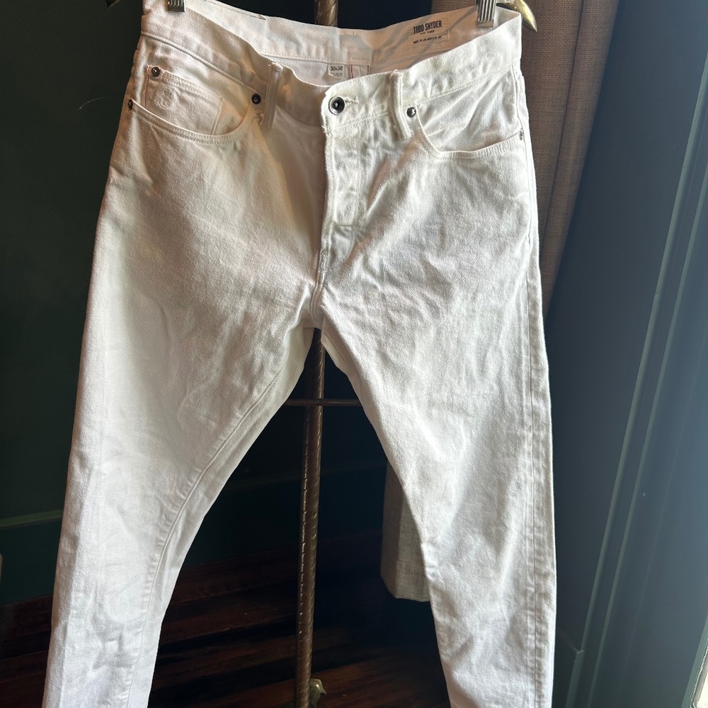 Todd Snyder Selvage White Jeans